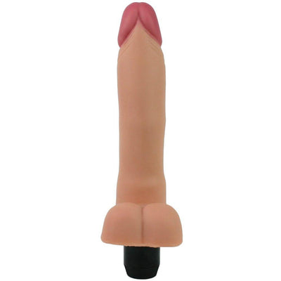 Vibrating Dildo with Balls - Flexes and Bends As You Move! - Dildos