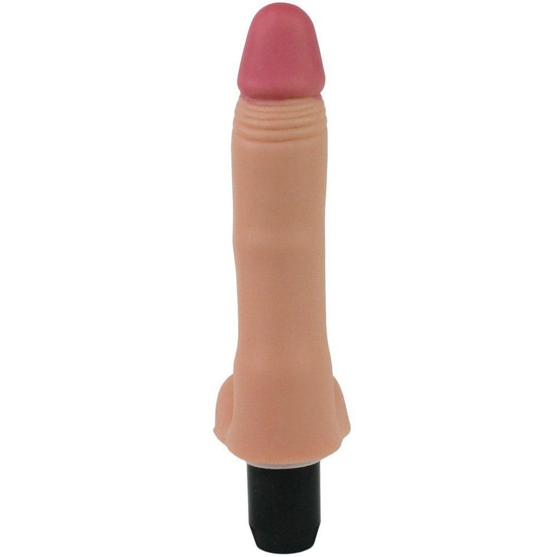 Vibrating Dildo with Balls - Flexes and Bends As You Move! - Dildos