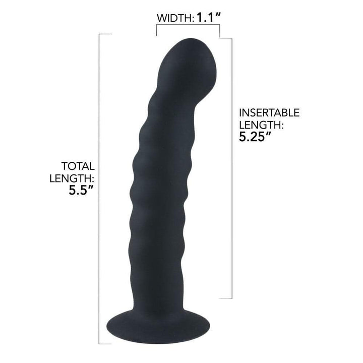 Rippled Silicone Probe - Suction Cup for Hands-Free Fun! - Anal Toys