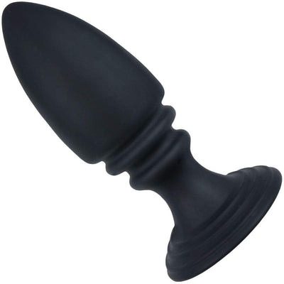 Rippled Silicone Anal Plug With Flat Suction Base - Anal Toys