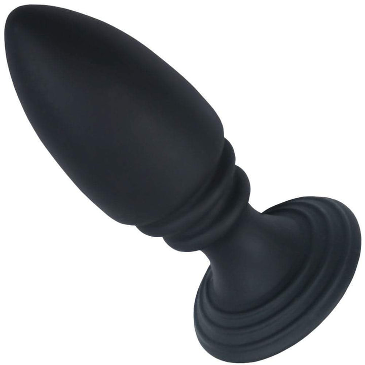 Rippled Silicone Anal Plug With Flat Suction Base - Anal Toys
