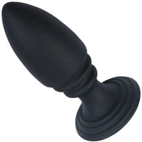 Rippled Silicone Anal Plug With Flat Suction Base - Anal Toys