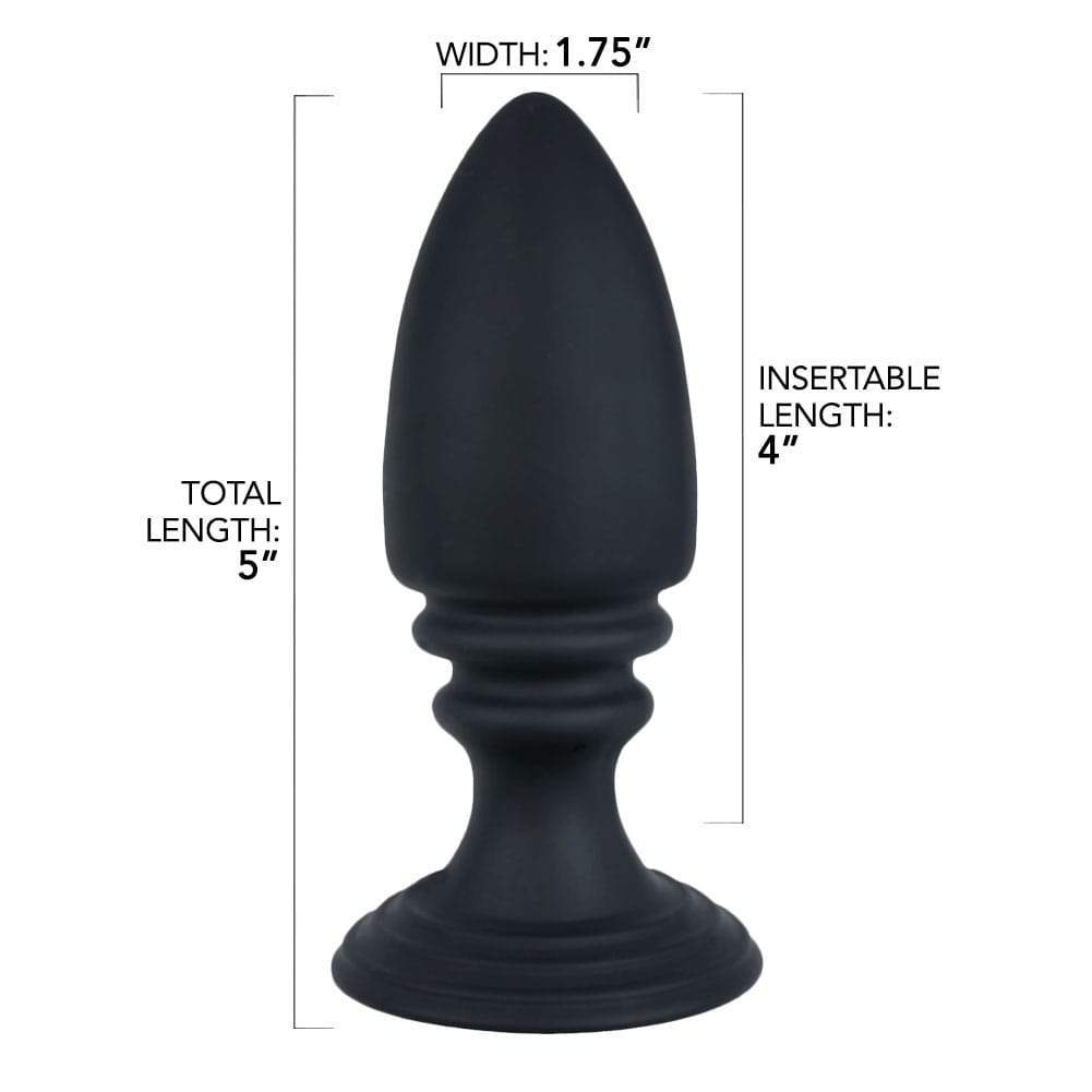Rippled Silicone Anal Plug With Flat Suction Base - Anal Toys