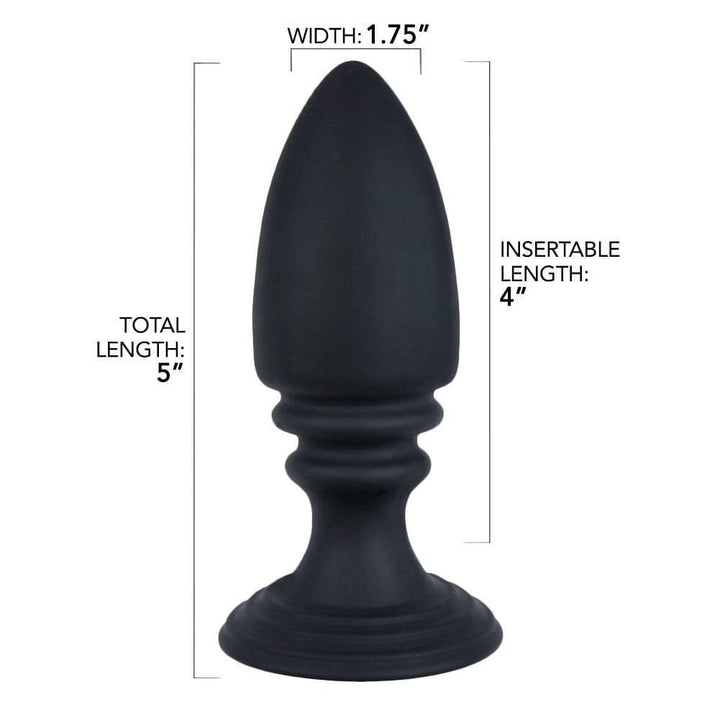 Rippled Silicone Anal Plug With Flat Suction Base - Anal Toys