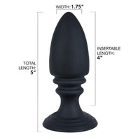 Rippled Silicone Anal Plug With Flat Suction Base - Anal Toys