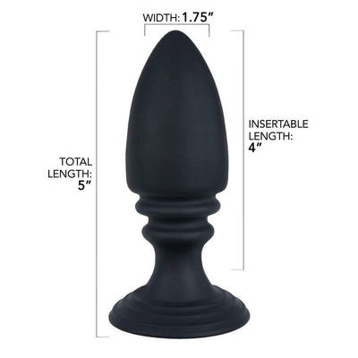 Rippled Silicone Anal Plug With Flat Suction Base - Anal Toys