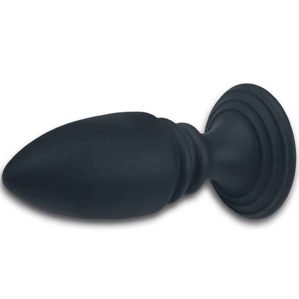 Rippled Silicone Anal Plug With Flat Suction Base - Anal Toys