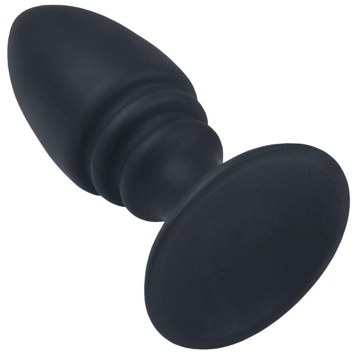 Rippled Silicone Anal Plug With Flat Suction Base - Anal Toys