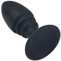 Rippled Silicone Anal Plug With Flat Suction Base - Anal Toys