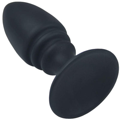 Rippled Silicone Anal Plug With Flat Suction Base - Anal Toys