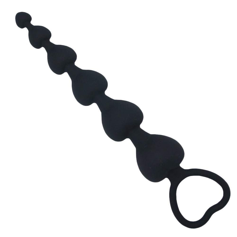 Silicone Anal Beads - 6 Tapered Heart Beads - Anal Toys