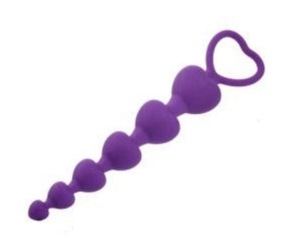 Purple anal beads with six bulbs