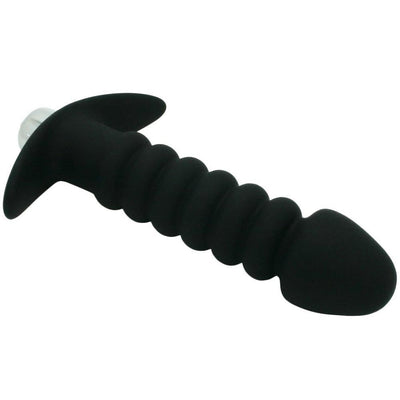 Vibrating Silicone Butt Plug - It's Rippled! - Anal Toys