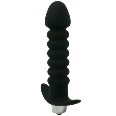 Vibrating Silicone Butt Plug - It's Rippled! - Anal Toys