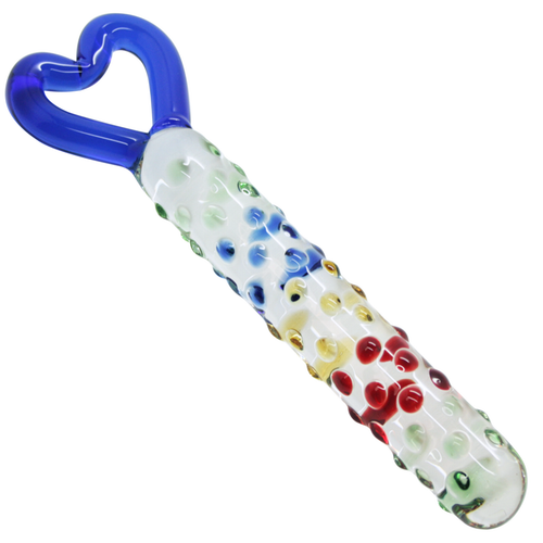 Crystal Glass Dildo With Heart Handle - Dildos