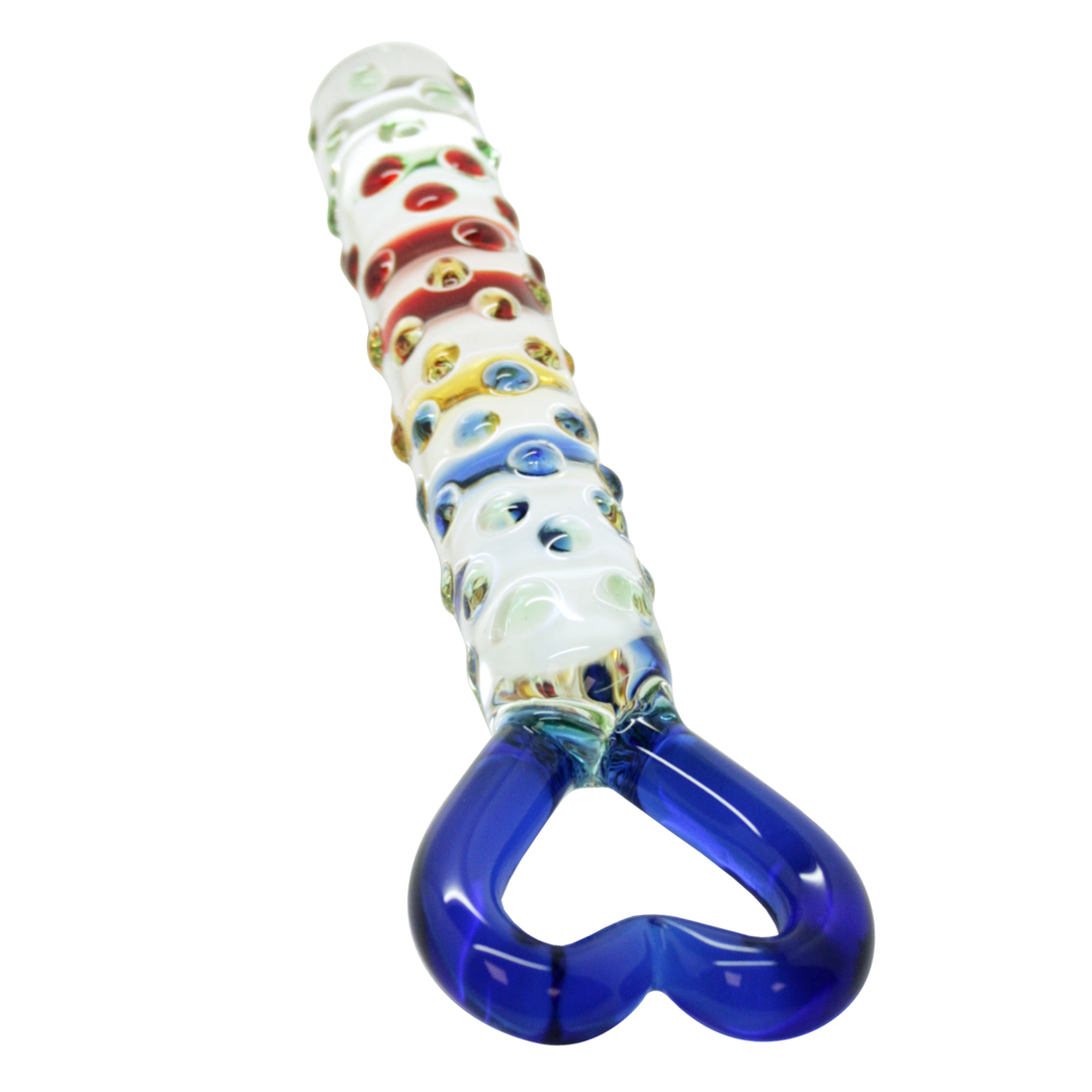 Crystal Glass Dildo With Heart Handle - Dildos