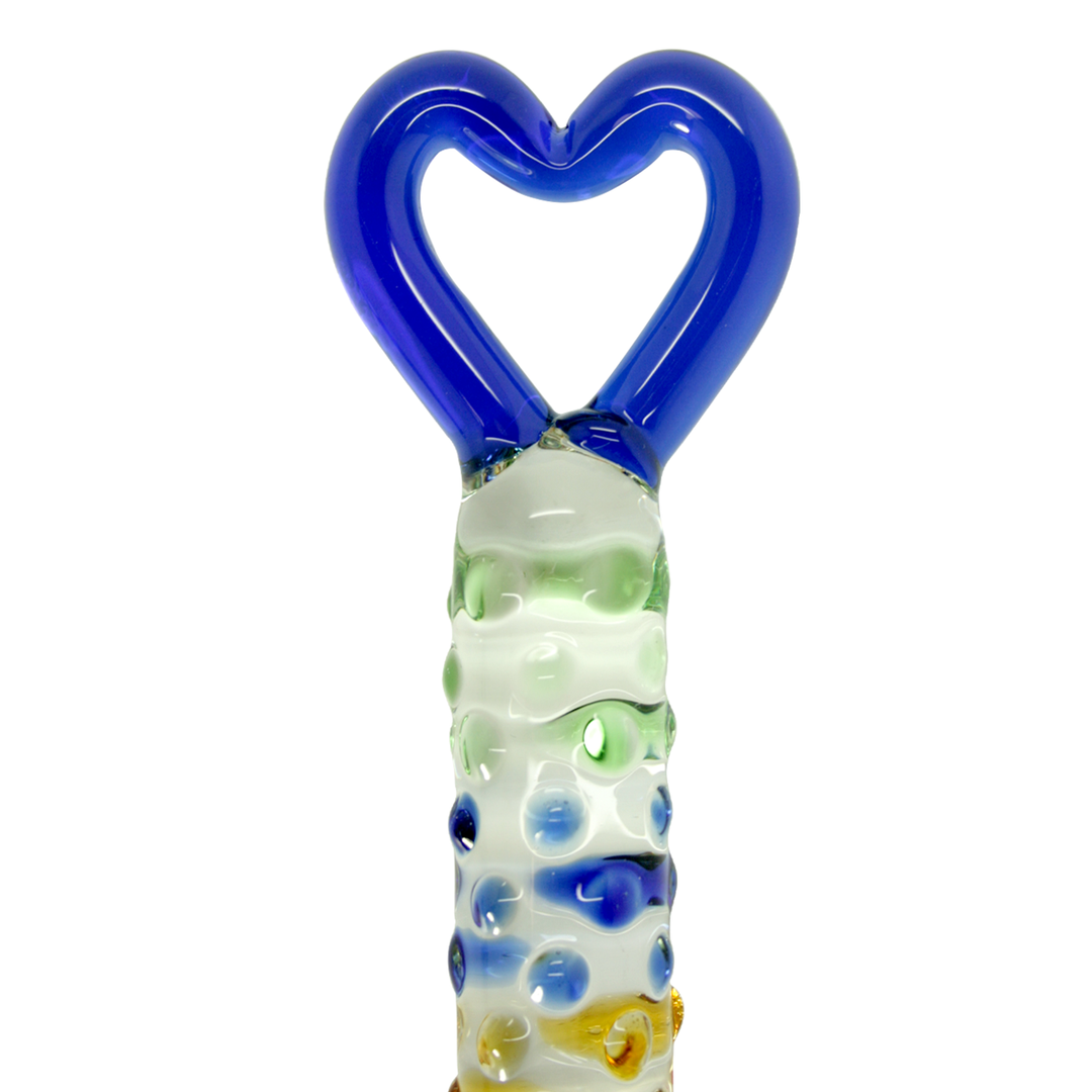 Crystal Glass Dildo With Heart Handle - Dildos