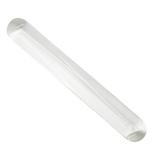 Image of the glass dildo tilted to the side.