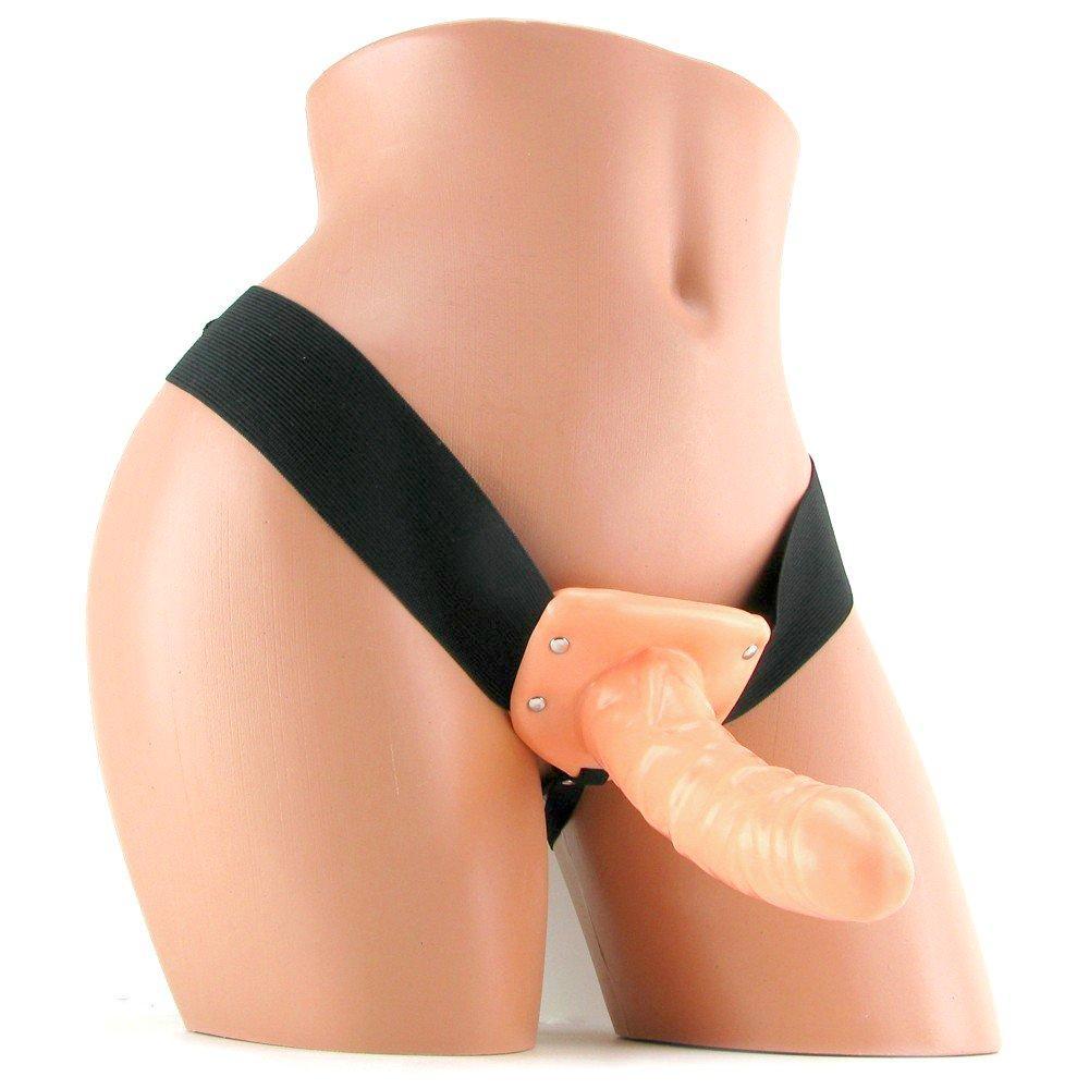 Mannequin shown wearing the fetish fantasy hollow strap on with harness