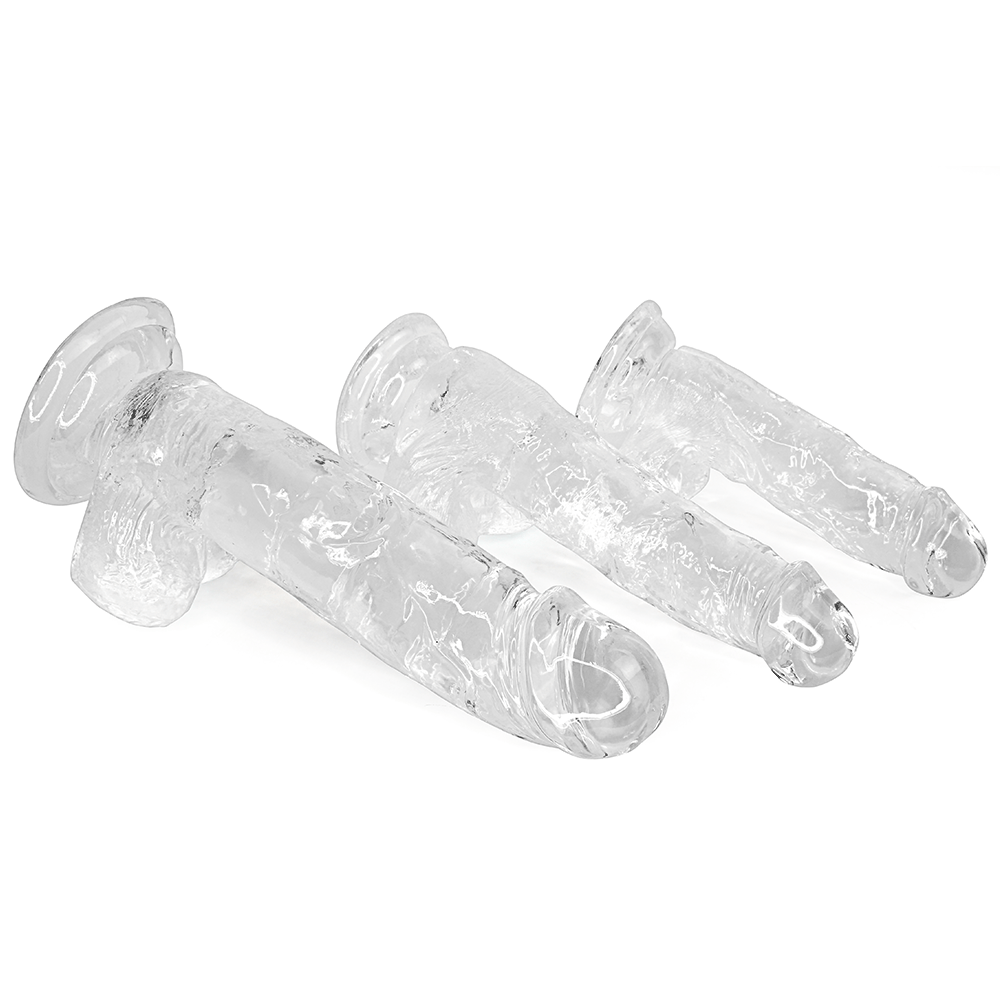 Clear Suction Cup Dildo with Balls - Dildos