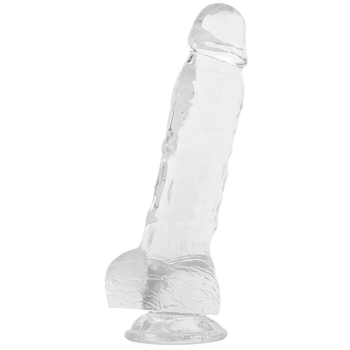 Clear Suction Cup Dildo with Balls - Dildos