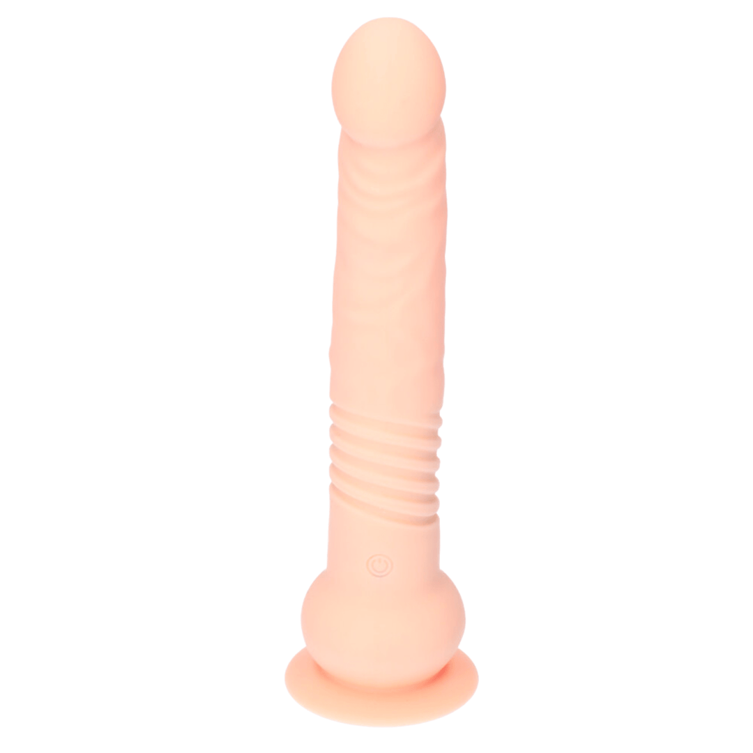 Rechargeable thrusting dildo with wireless remote