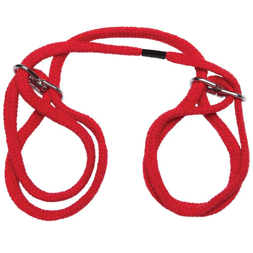 Red Japanese Rope Wrist or Ankle Cuffs - Bondage