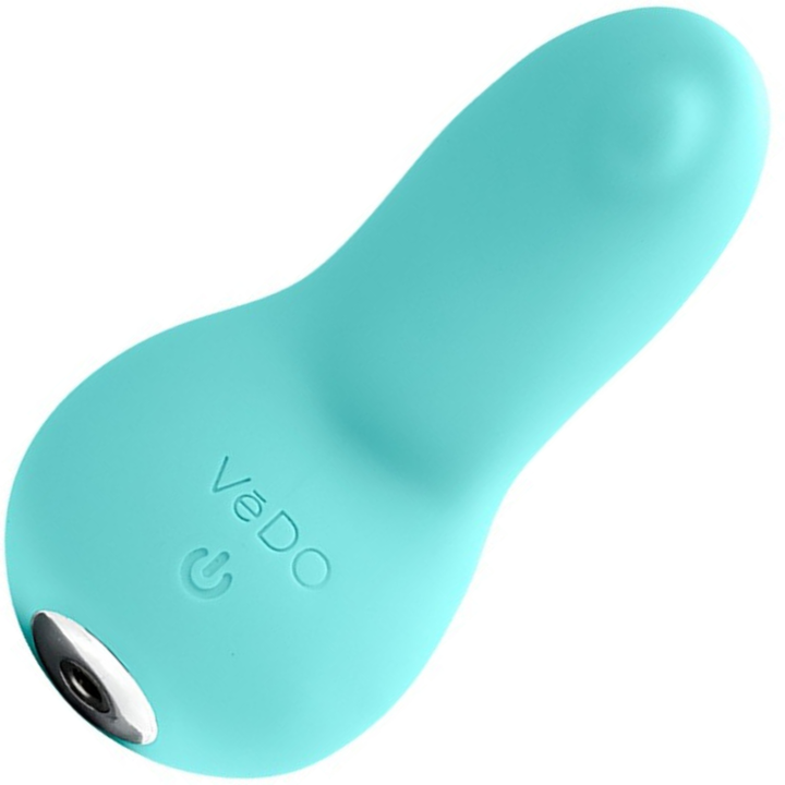 Image of the turquoise vibrator! Not only is this vibe powerful, it is also quiet and discreet enough to fit in your pocket or purse for on the go pleasure! The curved head makes it easy to reach targeted areas for intense pleasure!