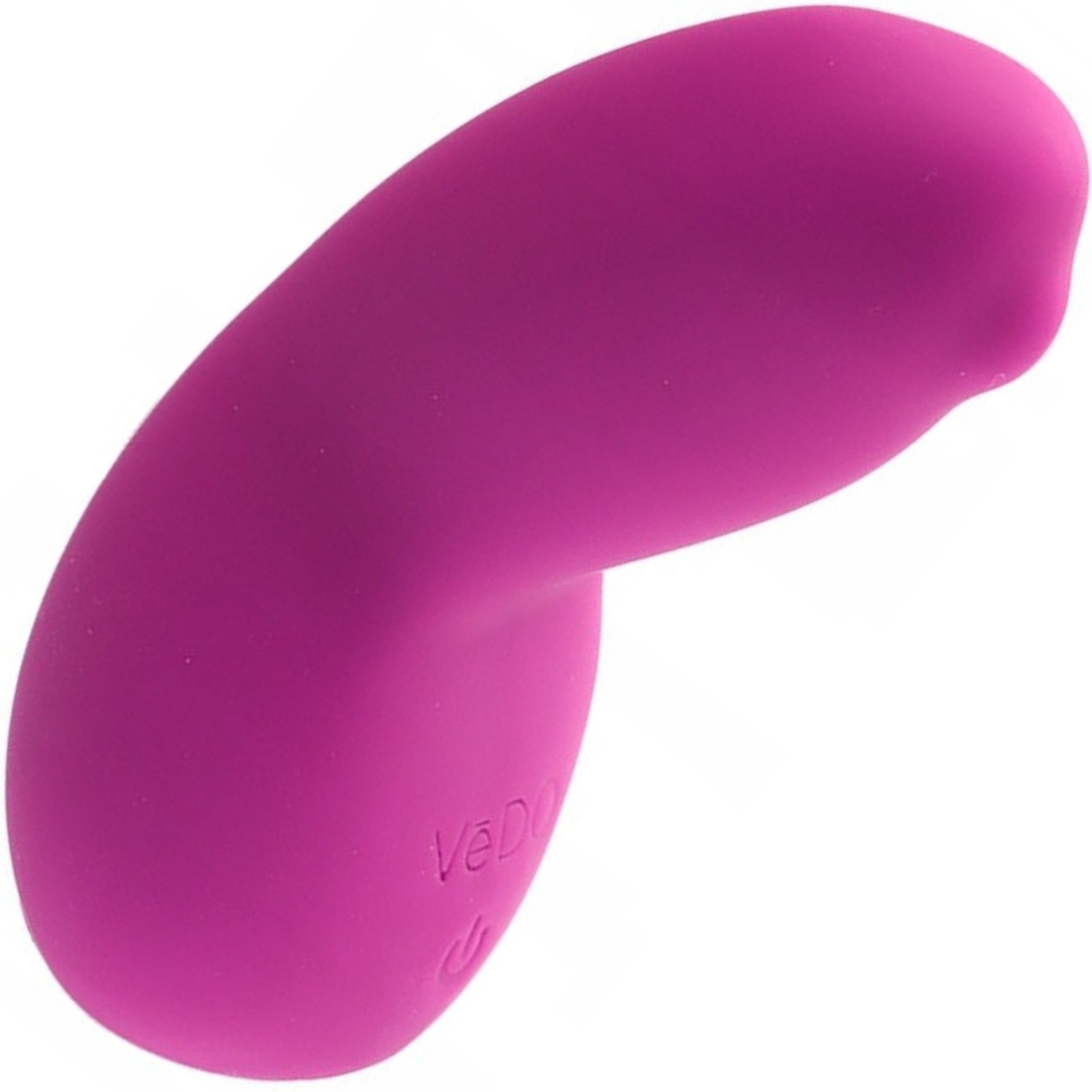 Image of the side of the violet vibrator. This toy includes one button for easy control and is also waterproof! Spice things up during masturbation and foreplay tonight with this powerful vibe!