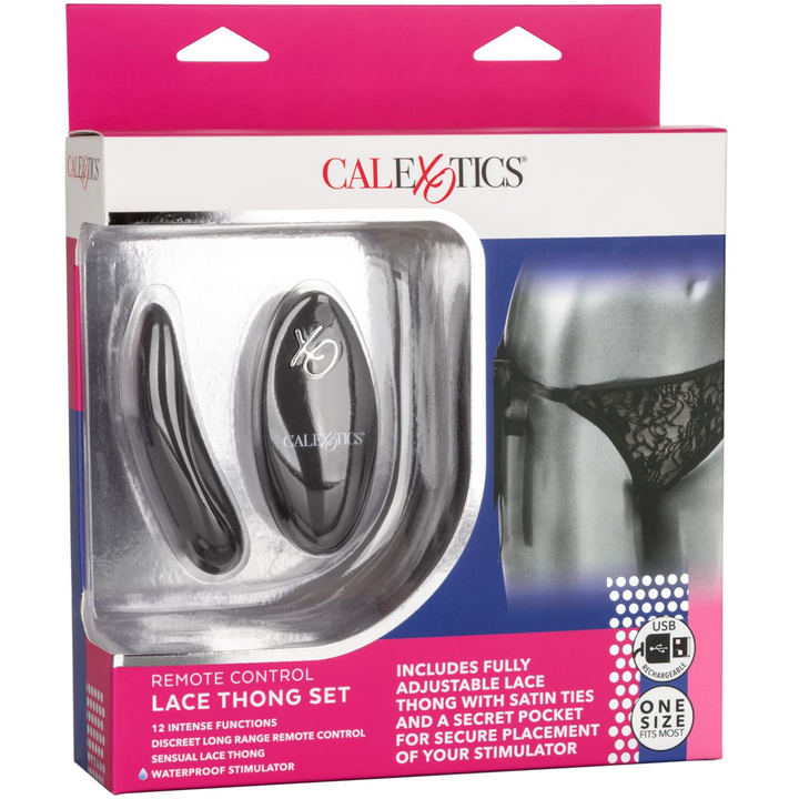 Remote Control Vibrating Lace Thong - Vibrators