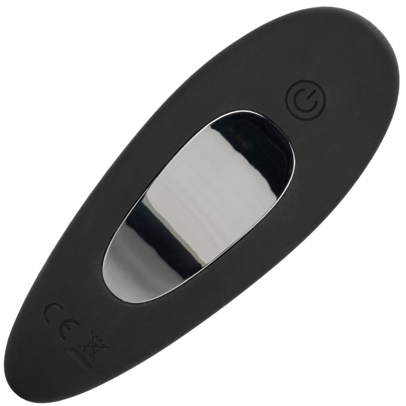 Close-up image of the remote control that controls the vibrating panties! Enhance masturbation or foreplay with these powerful vibrating boxers! With twelve vibrating functions to explore, you will be satisfied all night!