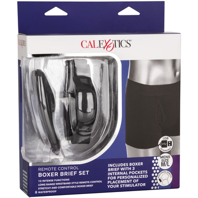 Image of the packaging of the boxers. The wristband remote makes it easy to channel through the different functions and it is rechargeable. Spice things up tonight and check out these vibrating boxers!