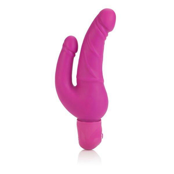 Hot Pink Vibrator With Vaginal And Anal Stimulation