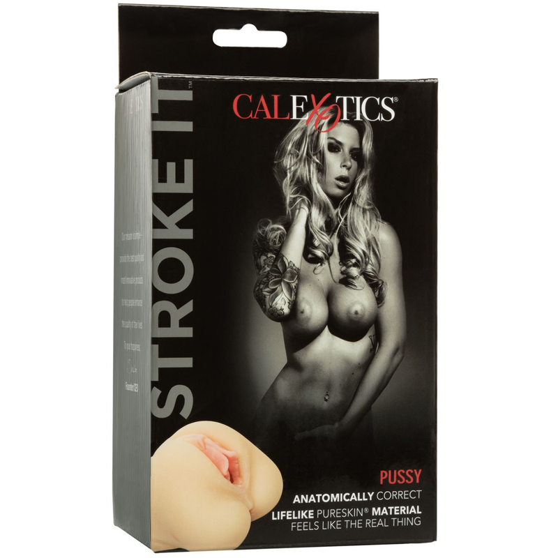Image of the packaging of the masturbator! This realistic pussy will fulfill all of your sexual desires as you thrust it in and out for intense pleasure! Check out this realistic pussy tonight to spice things up!