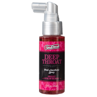 Bottle of deep throat spray in sweet strawberry flavor