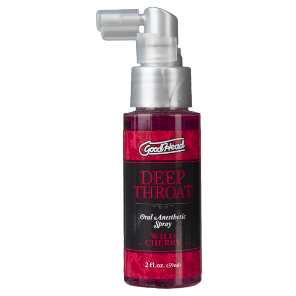 Wild cherry flavored bottle of deep throat spray