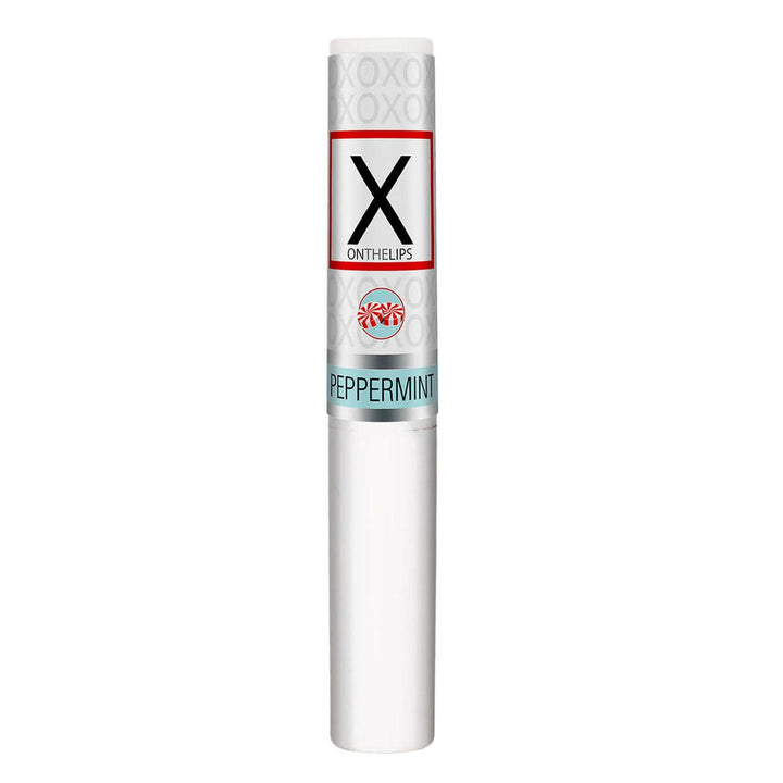 Image of the X on the lips Peppermint tingling lip balm, perfect for enhancing kissing, foreplay, and oral sex.