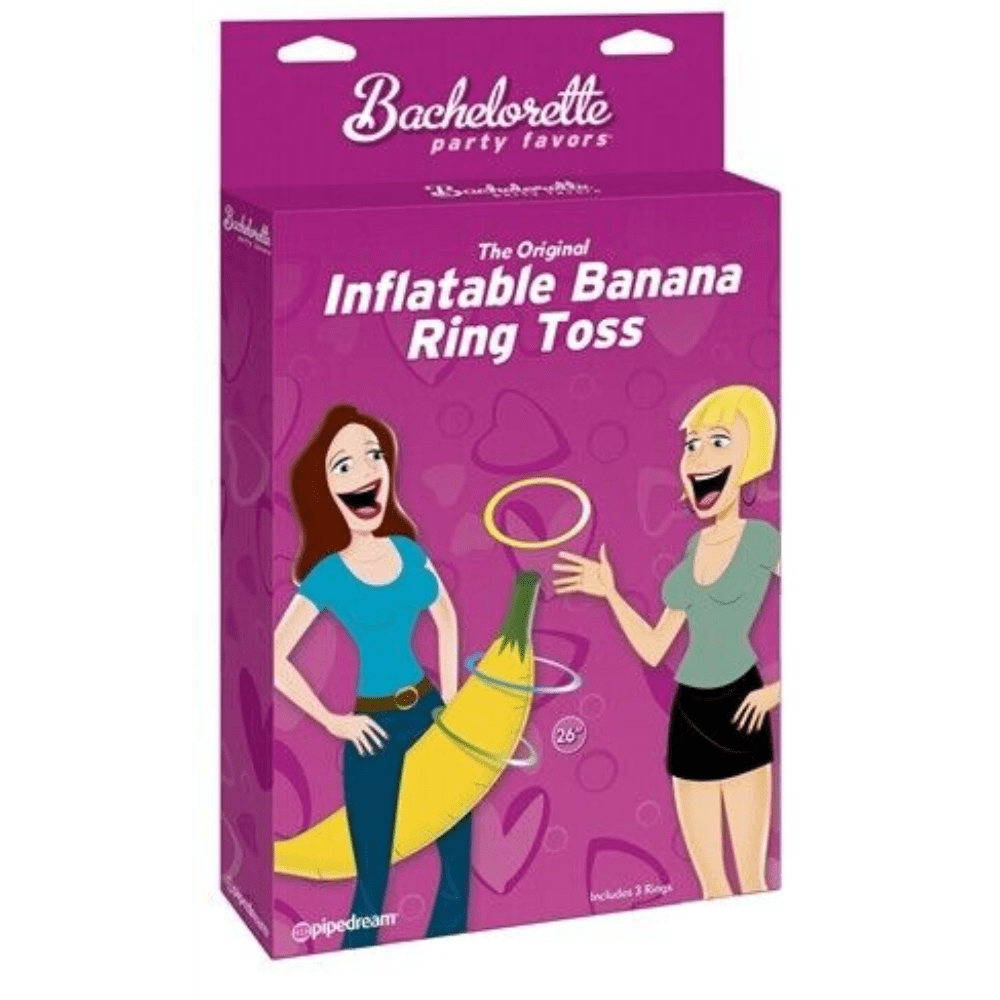 Image displays bachelorette banana ring toss game in manufacturers packaging.