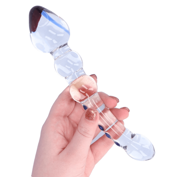Glass slider wand in hand.