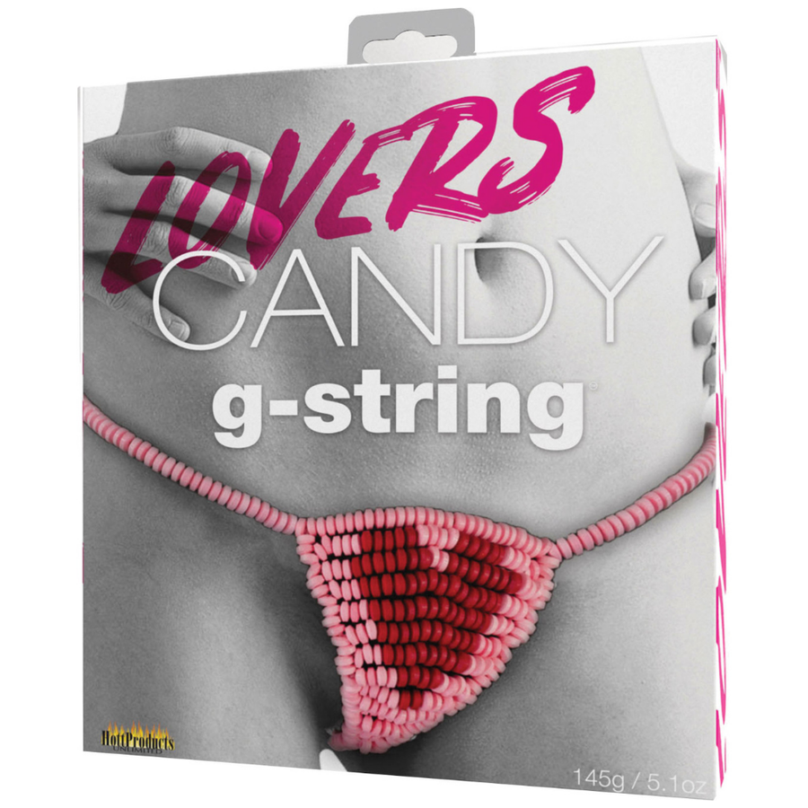 Image of the packaging for the Lovers Candy G-String Edible Lingerie.
