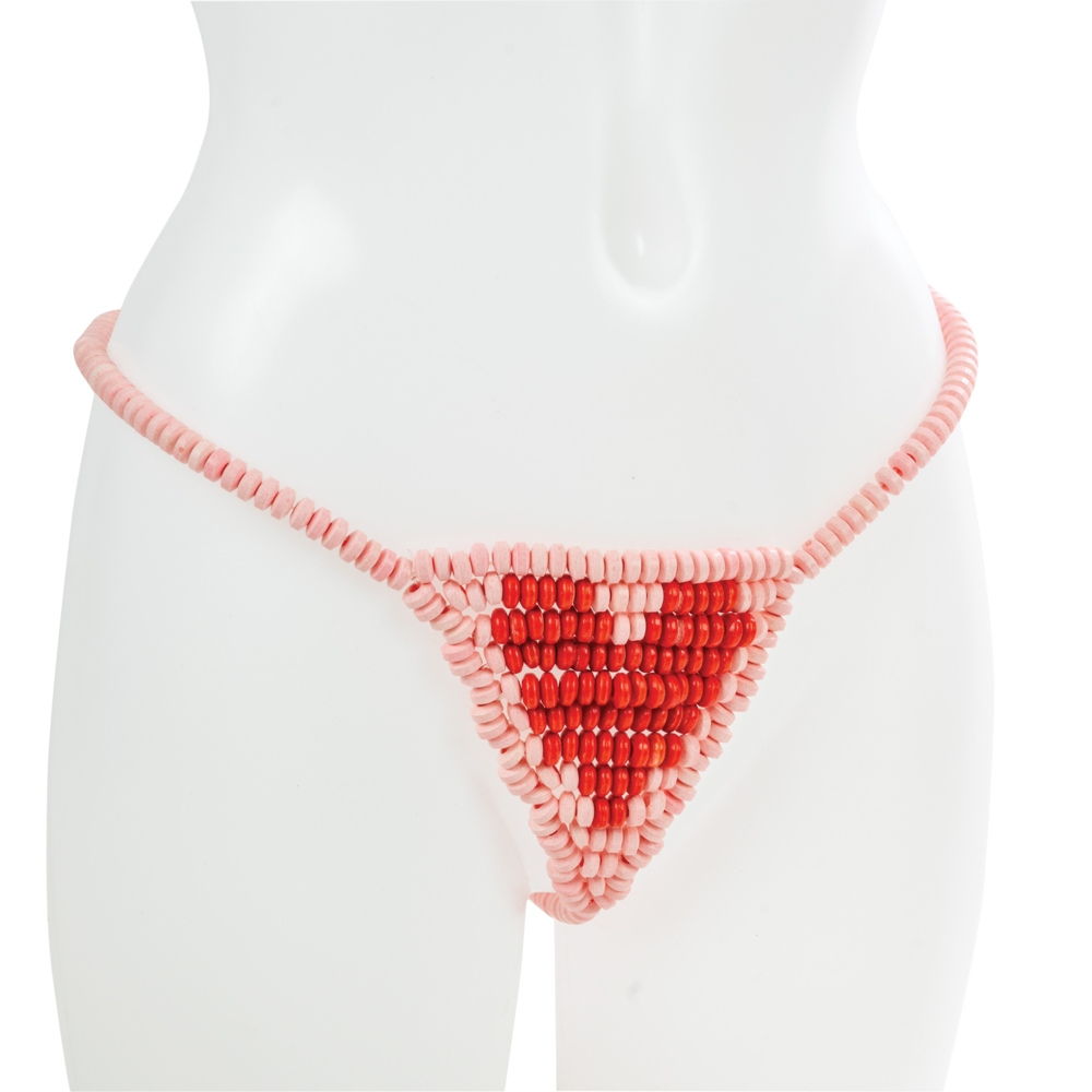 Image of the edible g-string panty on a mannequin