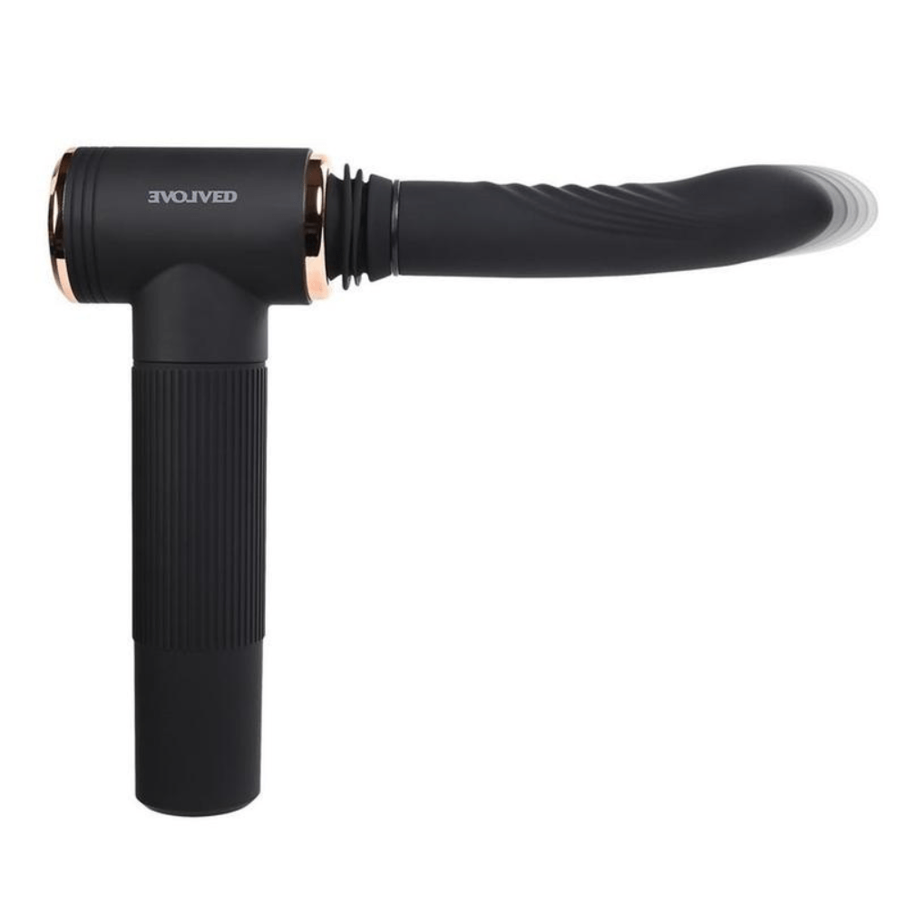 Images displays thrusting vibrator hand held.