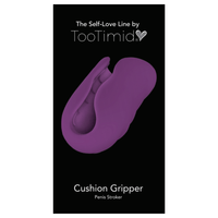 Image of the product packaging. Packaging reads: The self-love line by TooTimid. Cushion gripper. Penis stroker.