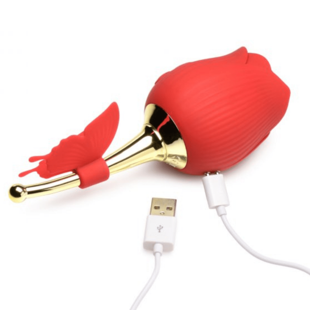 Image displays Bloomgasm Sucking Rose with Butterfly Teaser with the charger plugged in.