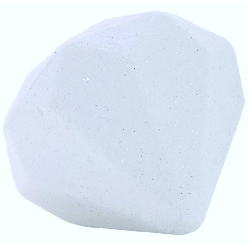 Image of the Diamond Bath Bomb Jasmine Scented without the packaging, showing the three-dimensional diamond shape.
