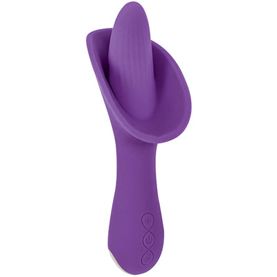 Close up image of purple vibrating tongue vibrator
