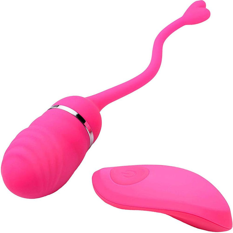 Luv-Pop Rechargeable Egg Vibrator Shown With Remote Control
