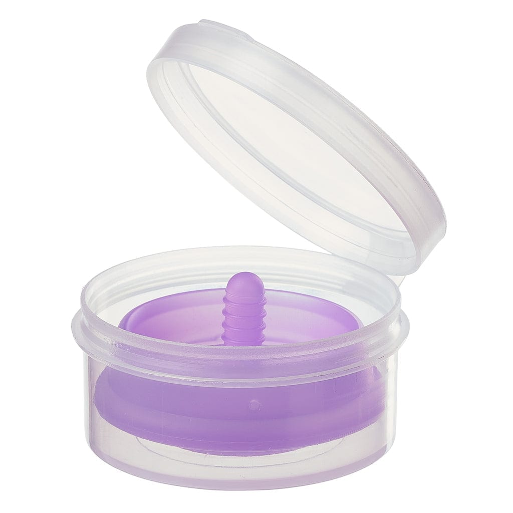 Image of the Health and Wellness Reusable Menstrual Cups showing the collapsible travel cup and included storage case.
