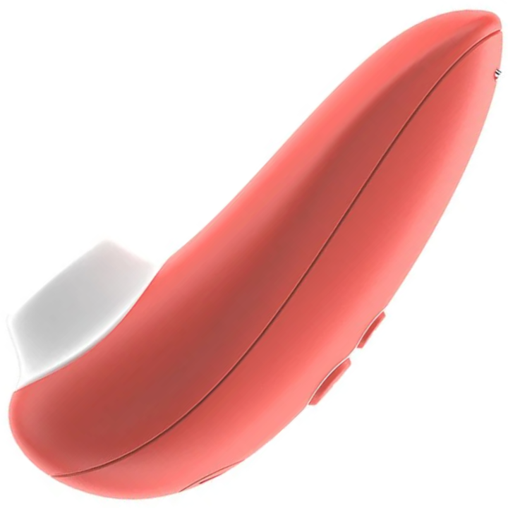 Image of the coral starlet clit stimulator from the side.