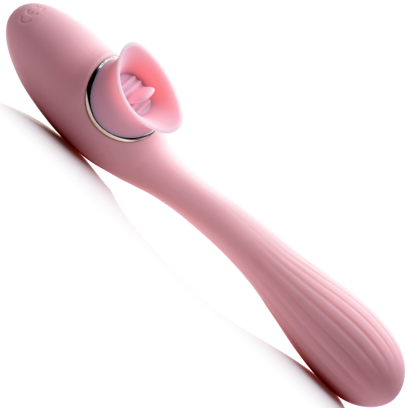 Image of Bendable 2-in-1 Flickering Clit and G-Spot Vibrator. This dual-ended vibrator can be bent into the perfect shape for dual stimulation on your clitoris and G-spot.